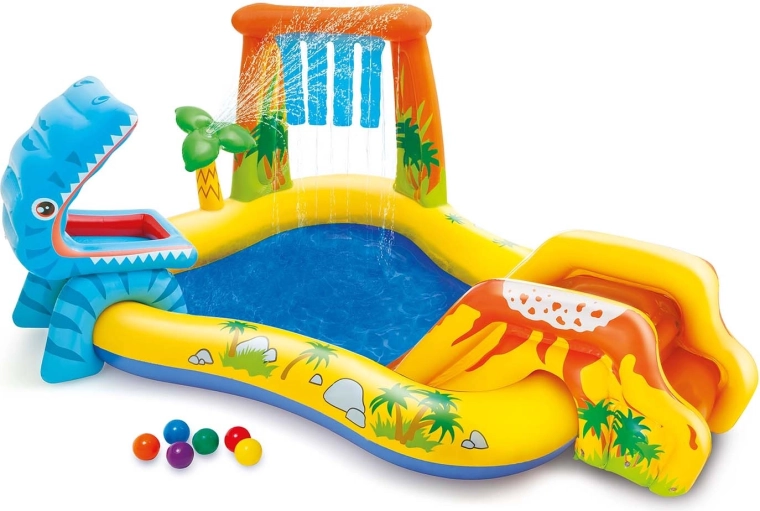 Aufblasbarer Dinosaurier-Wasserpark mit Rutsche 249 × 191 × 109 cm Intex