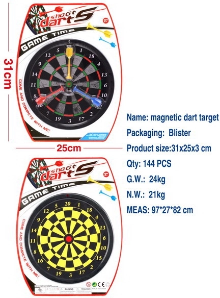 Beidseitige magnetische Dartscheibe 20 cm mit 3 Pfeilen