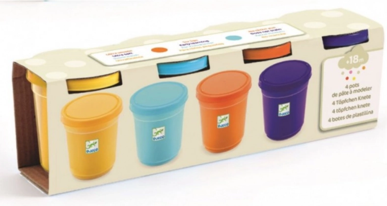 Bunte Knetmasse DJECO - 4 natürliche Farben