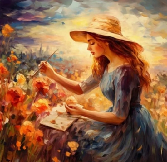 Malen nach Zahlen – Frau mit Hut 40 × 50 cm