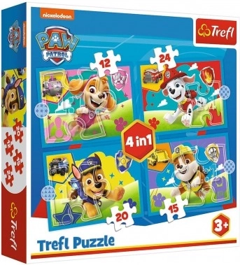 Puzzle 4v1 Paw Patrol Laufende Hunde