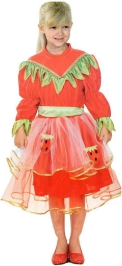 Kostüm Erdbeerprinzessin für Mädchen 3–4 Jahre