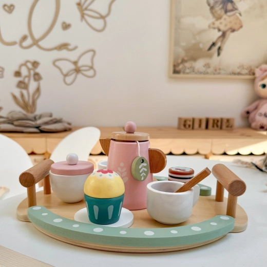 Pastellfarbenes Set für Kindertee-Partys