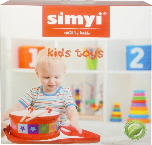 Kinder-Trommel mit Schlägeln und Trageriemen