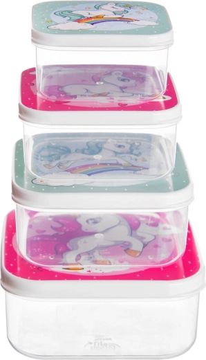 Set mit 4 Boxen für einfaches Portionieren von Snacks