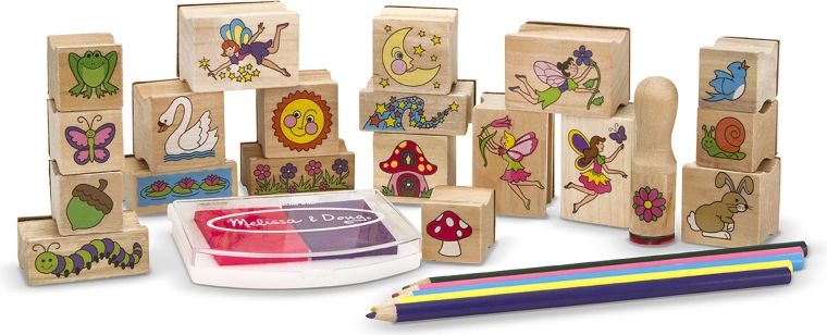 20 Holzstempel mit Feengarten-Motiven