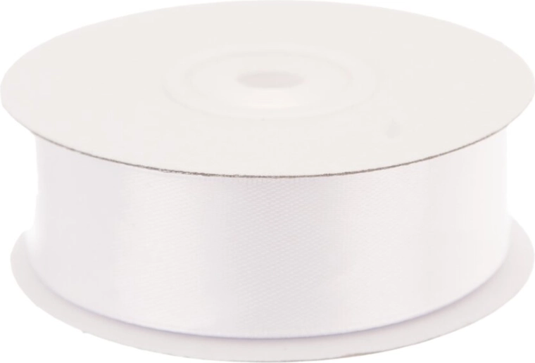 Weiße Satinband 25 mm × 25 m