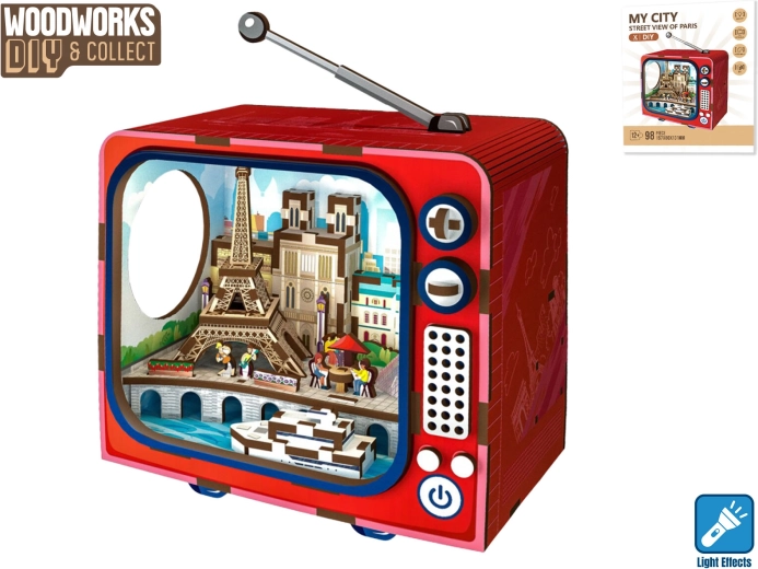 Holzbausatz Paris mit Licht von Woodworks