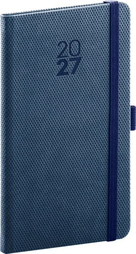 Notique Taschenkalender Diamante 2027 blau 9 × 15,5 cm