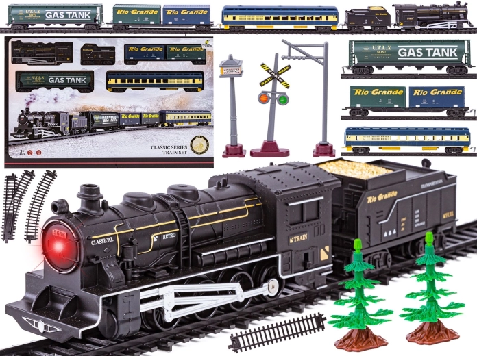 Elektrische Eisenbahn Fenfa mit Lokomotive und 4 Wagen