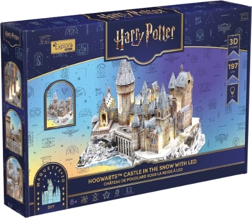 CubicFun Harry Potter Schloss Hogwarts 3D-Puzzle mit LED (Winter-Edition)