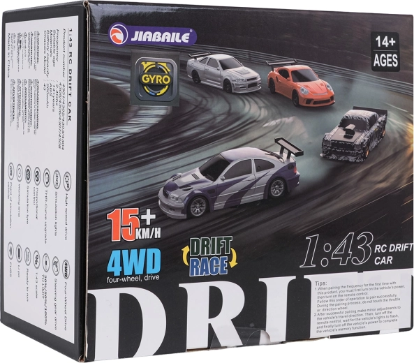R/C-Driftauto im Maßstab 1:43, orange, mit Zubehör