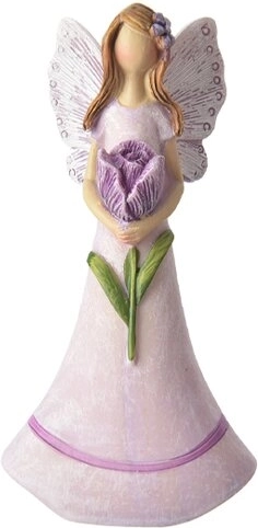 Dekorationsfigur Fee aus Polyresin, lila, 11 cm