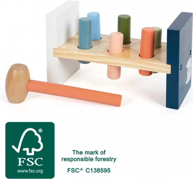 Holz-Klopfbank ARCTIC mit Eisbär