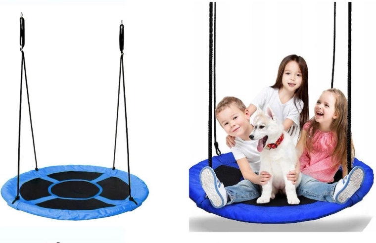 Klappbarer Schaukelring Blau-Schwarz 102 cm