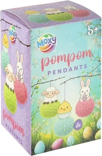 Oster-Hängeornamente mit Pompons, 3 Stk.
