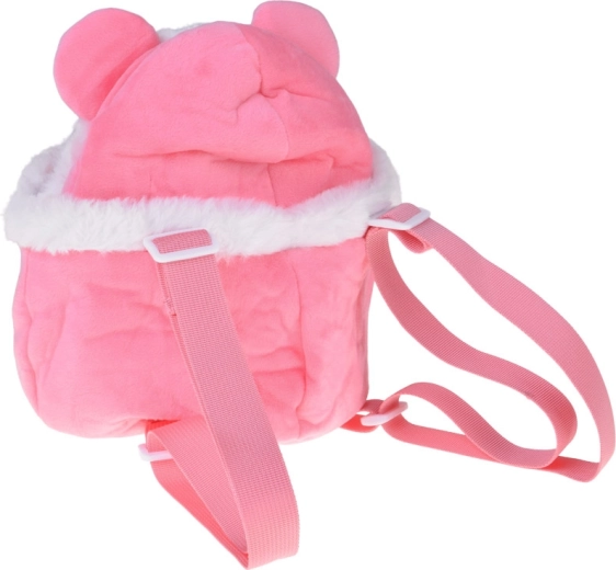 Rosa Plüschrucksack für unterwegs