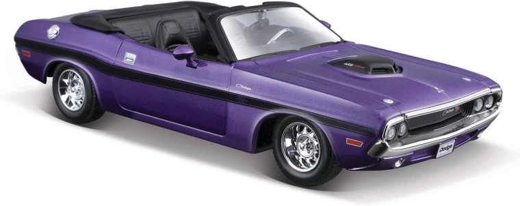 Maisto 1970 Dodge Challenger R/T Convertible – Metallmodell 1:24, violett metallic