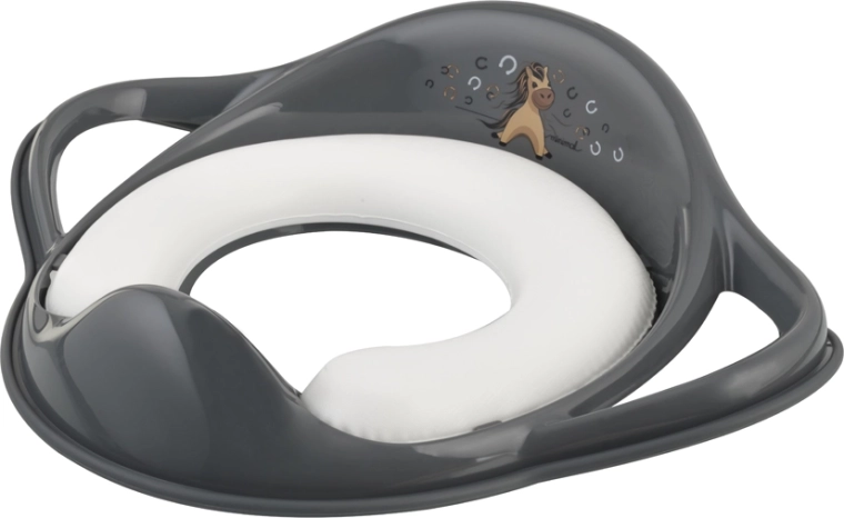 Maltex weicher WC-Sitzverkleinerer mit Griffen Koník Minimal Steel Grey
