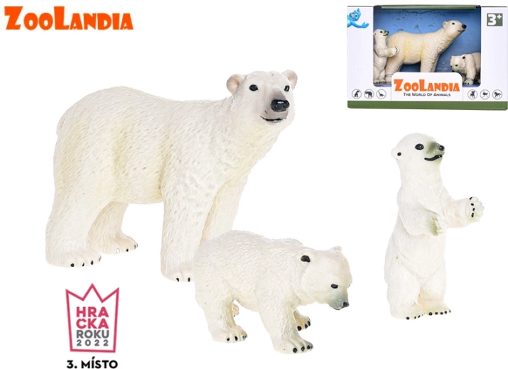 Zoolandia Eisbär mit Jungtieren – Set aus Kunststofffiguren