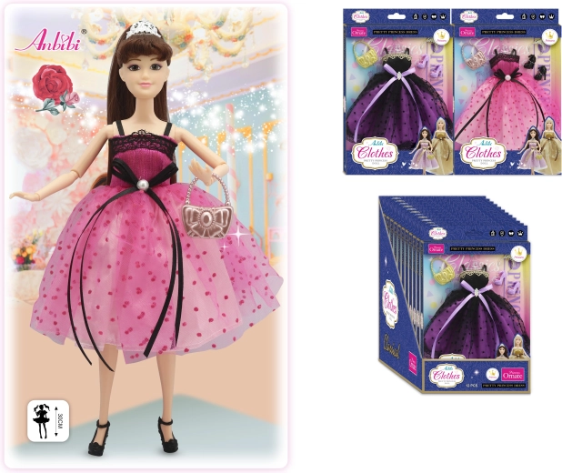 Klassisches Prinzessinnenkleid für eine 30-cm-Puppe