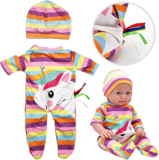 Woopie königliches Puppenkleidungs-Set Einhorn – Body und Mützchen 43–46 cm