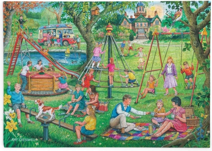 Puzzle Picknick auf dem Kinderspielplatz mit 250 großen Teilen