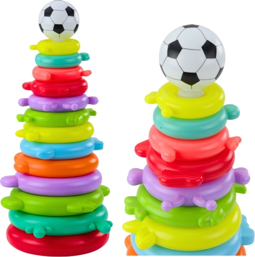 Lernpyramide zum Stapeln mit Ball und Aufklebern – 13 Ebenen
