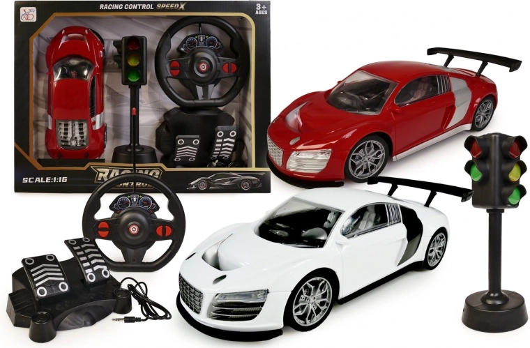 RC-Auto mit Lenkrad und Lichtsignalisierung