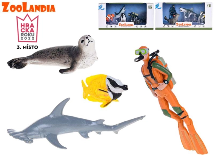 Zoolandia Taucher mit Hai und Zubehör – Figurenset fürs Aquarium