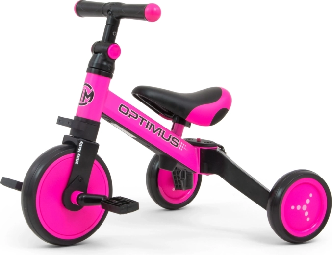 Milly Mally Kinderlaufrad und Dreirad 3-in-1 Optimus, rosa