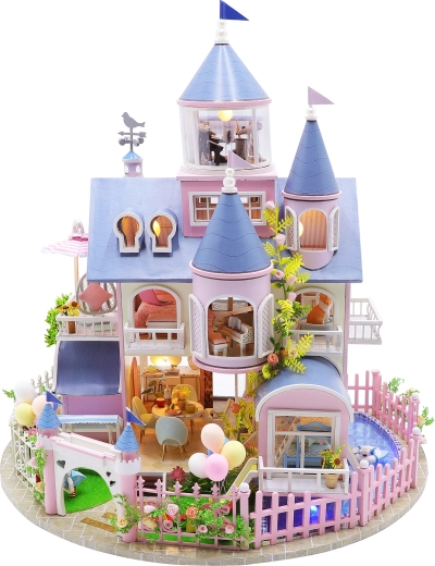 2Kids Toys Märchenschloss – Miniaturhaus mit LED-Beleuchtung