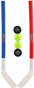 Kinderplastikeishockeyschläger mit Puck und Ball