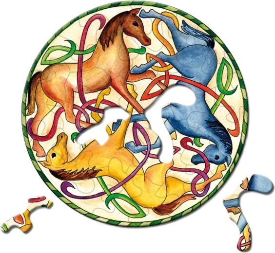Rundes Picoli-Puzzle – Pferde, 33 Teile