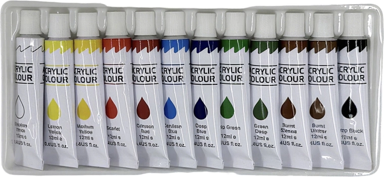 Acrylfarben mini – Set mit 12 Farben – 1 Stück