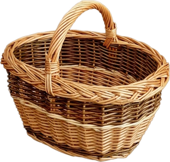 Kinder-Ovaler Weidenkorb für Pilze 30 × 20 × 25 cm, lackiert