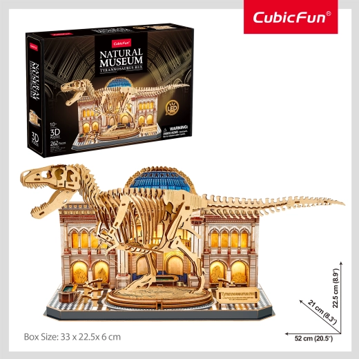 CubicFun 3D-Puzzle Natural Museum Tyrannosaurus Rex mit LED-Beleuchtung