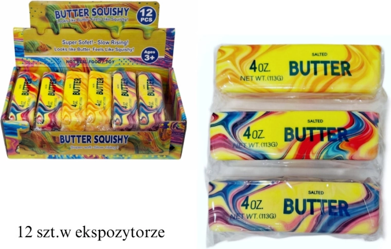 Antistress-Quetschball in Form eines Butterwürfels – 1 Stück
