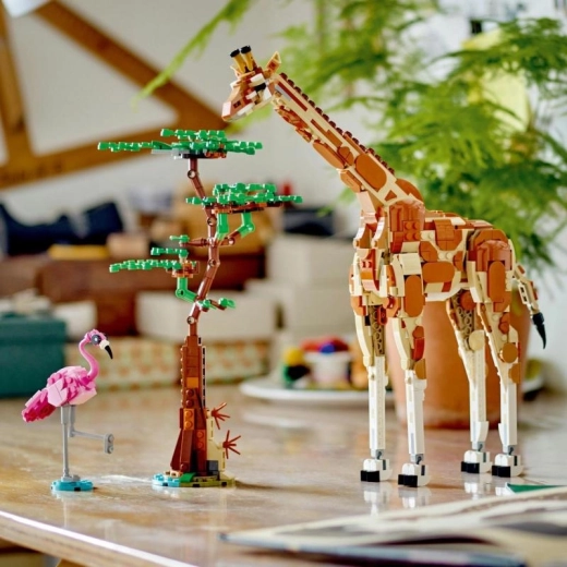 3-in-1: Giraffe und Flamingo, Gazellen oder Löwe