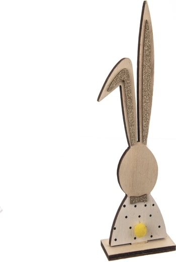 Holzdekoration Hase weiß-braun 26 cm