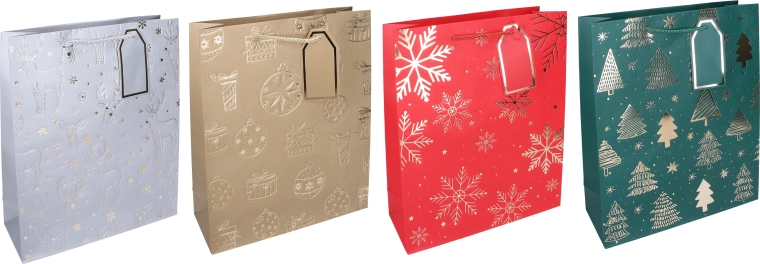 Weihnachtliche Geschenktüte M 26 × 32 × 10 cm - 1 Stück