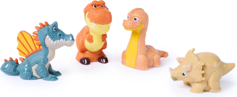 4 Dinosaurier-Figuren mit Kugelbasis