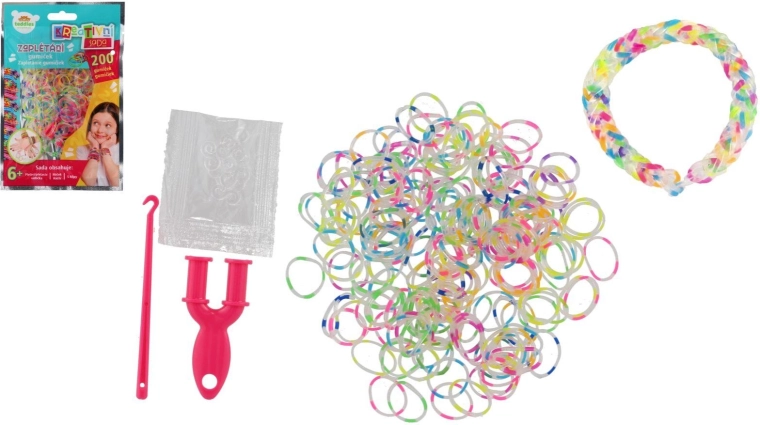 Kreativ-Set zum Flechten von Gummibändern – 200 Stk.