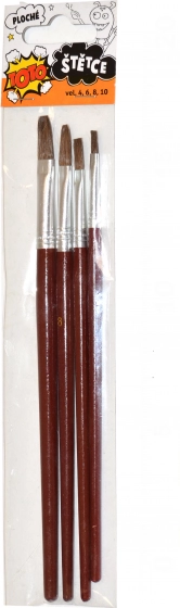 Satz flacher Pinsel für künstlerische und kreative Zwecke