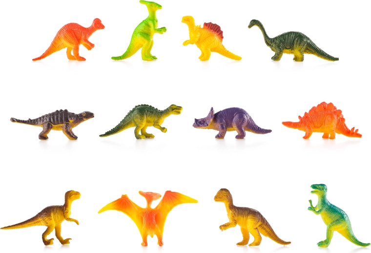 18 farbenfrohe Dinosaurier für kreatives Spiel