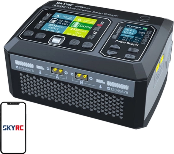 Zweikanalige AC/DC-Ladegerät SKYRC D750 Mix für Modellbau-Akkus