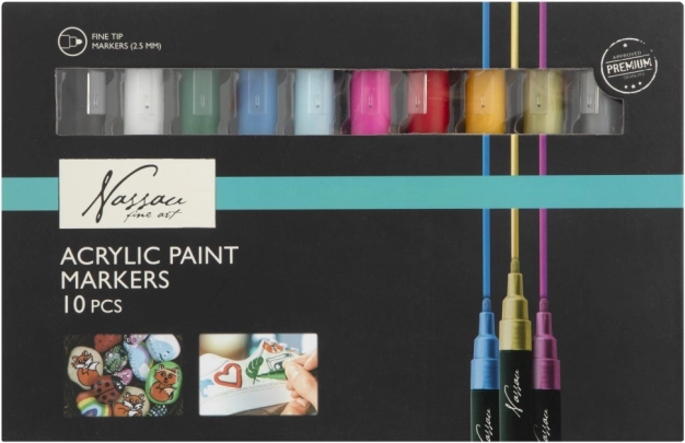 Set von Acrylmarkern Nassau Fine Art 10 Stk.