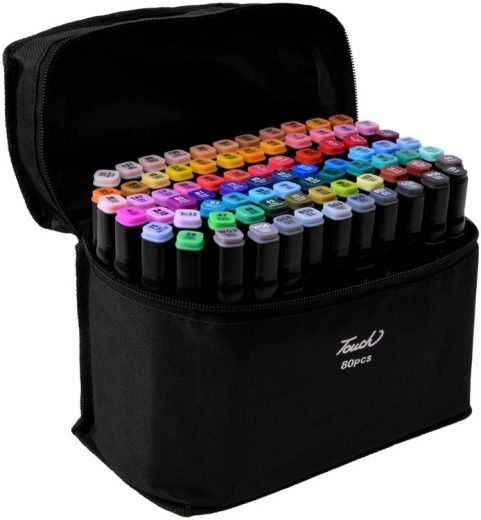Doppelseitige Alkoholmarker PROTONE, Set mit 80 Farben im Etui