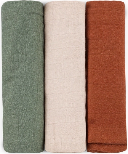 Petite&Mars Set aus Bambus-Musselinwindeln Moussy Earth Tones 68 × 68 cm (3 Stk.)