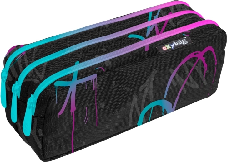 Etui mit drei Reißverschlüssen Graffiti Girl